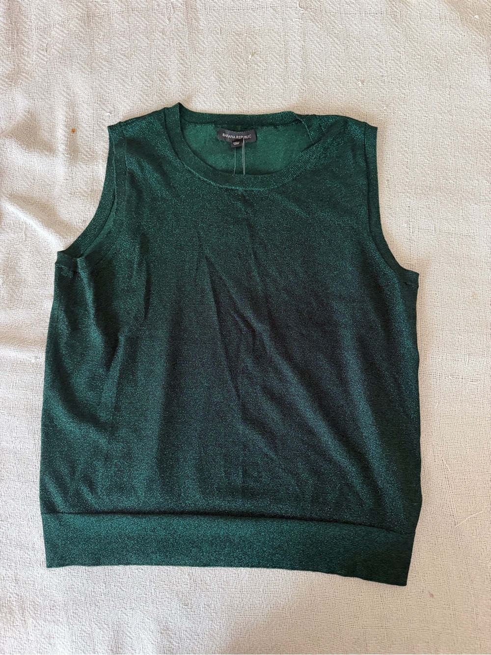Banana Republic Emerald Green Sparkle Knit Shell